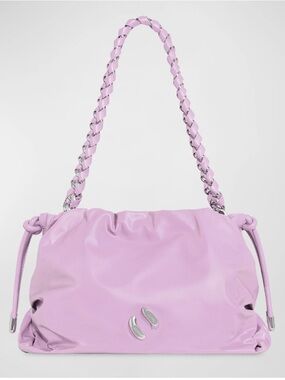 NWT Rebecca Minkoff Zero Gravity Drawstring Leather Shoulder Bag In Lt Wisteria